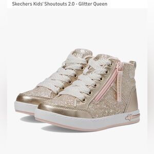 Kids Glitter High-Top Sneakers - Pink & Gold